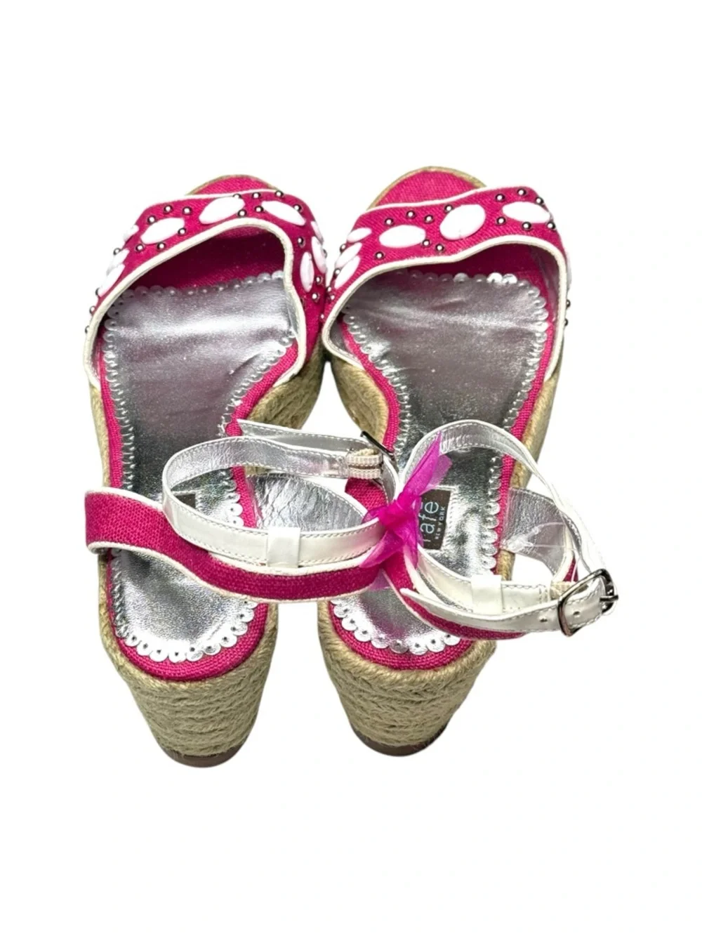 Vintage Y2K: Rafé NY ❤︎︎ Faceted Pearl Embellished Espadrille Sandal ❤︎︎ Pink 9M
